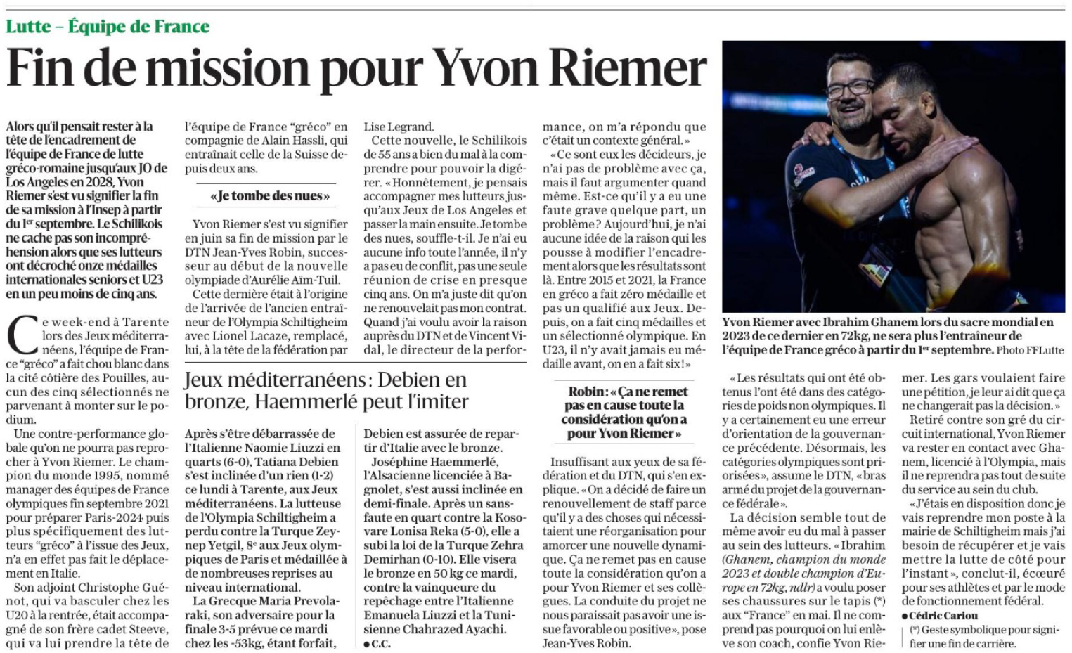 Fin de mission pour Yvon