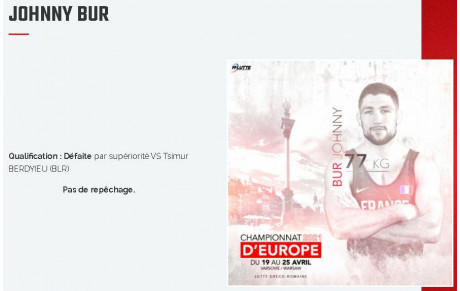 Johnny BUR aux Chpt d'Europe